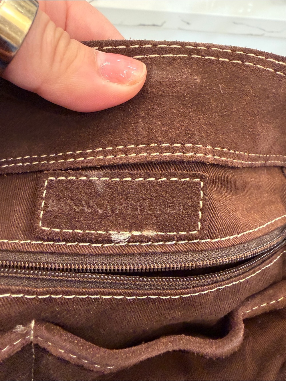 Vintage Banana Republic Brown Suede Tote Bag - Picture 4 of 4